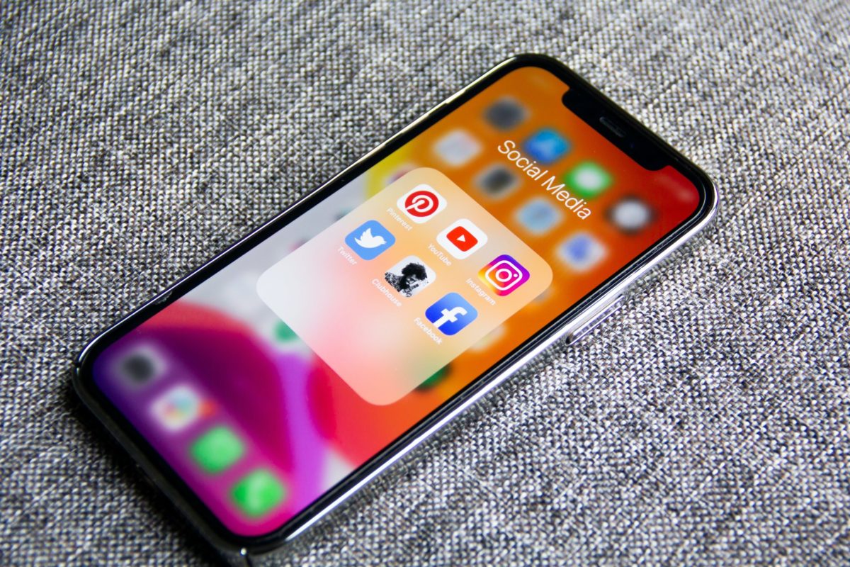 social media icons on mobile phone screen