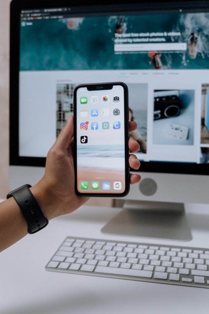 social media icons on a mobile phone screen