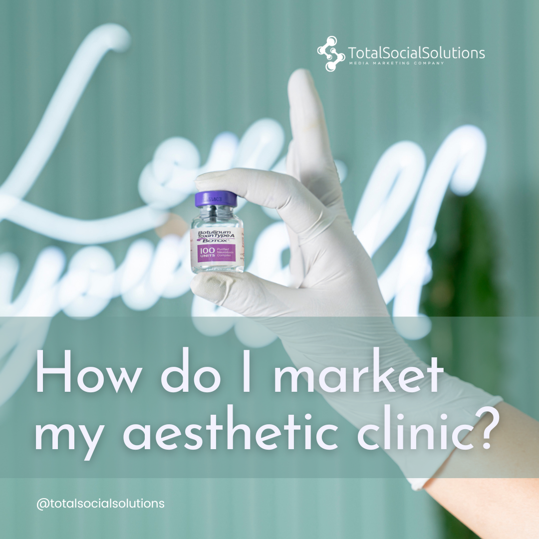 how do i market my aesthetic clinic botox vial in gloved hand