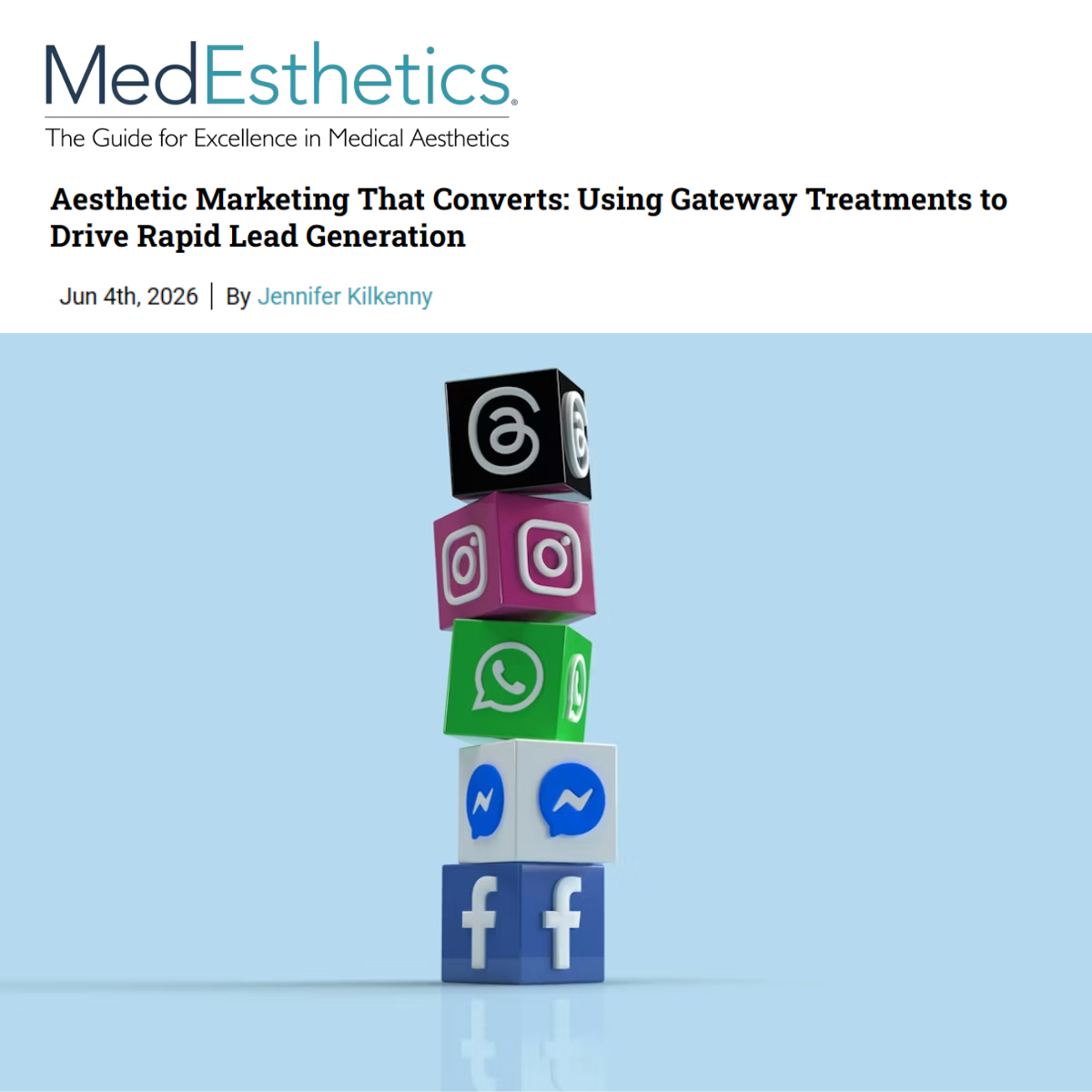 image showing our article preview in medesthetics magazine